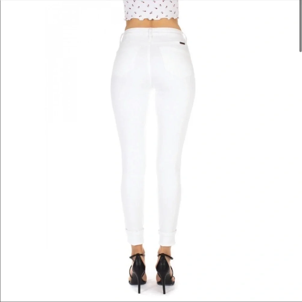 KanCan high rise button fly distressed jeans
